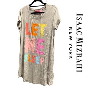 NWT | Isaac Mizrahi Sleepshirt | “Let Me Sleep” | Grey & Multi | Large